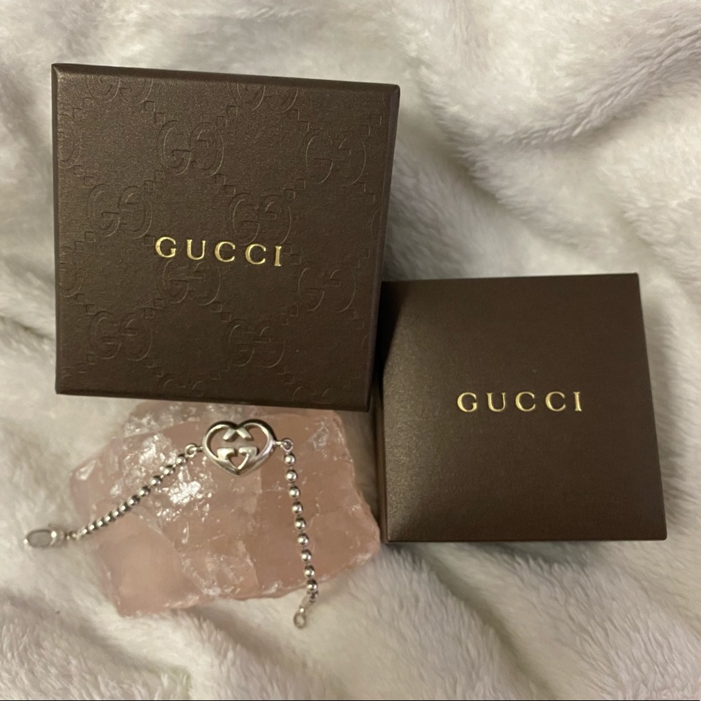Gucci GG Heart Ball-chain Bracelet in Silver